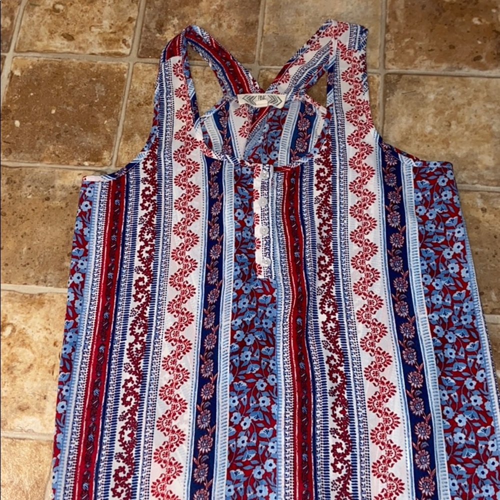 Red, white and blue tank top